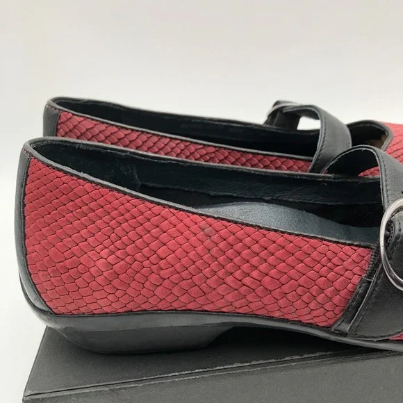 Dankso Orla Mary jane Clogs Women's Size 9 Red Cranberry Snake comfort Shoes - Picture 11 of 16